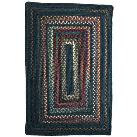 Millwood Pines Barker Hand-Braided Wool Blue Area Rug - Size: Rectangle 24 inch x 36 inch