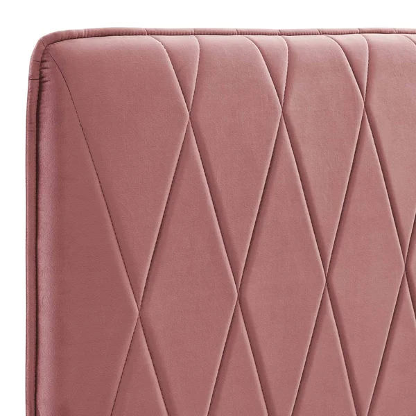 Leila Performance Velvet Twin Headboard Dusty Rose Modway