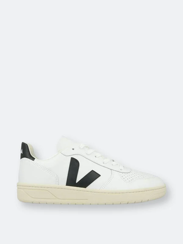 Veja V-10 Leather (White, Black)