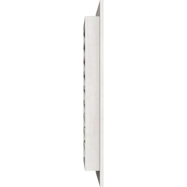 Ekena Millwork GVWVE34X1601SFPPI 34x22W x 16x22H Vertical Gable Vent (39x22W x 21x22H Frame Size): Primed - Functional, Smooth Pi