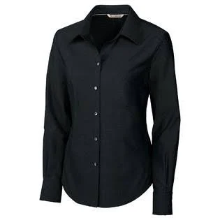 Cutter & Buck LCW08399 Women's Long Sleeve Epic Easy Care Royal Oxford Shirt - Size: XS, Black