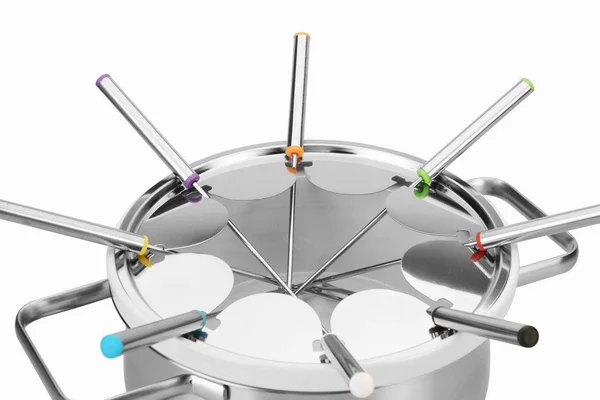 Artestia Electric Chocolate & cheese Fondue Set with Two Pots, Serve 8 Persons (Stainless Steel, Ceramic Pots, Stainless St
