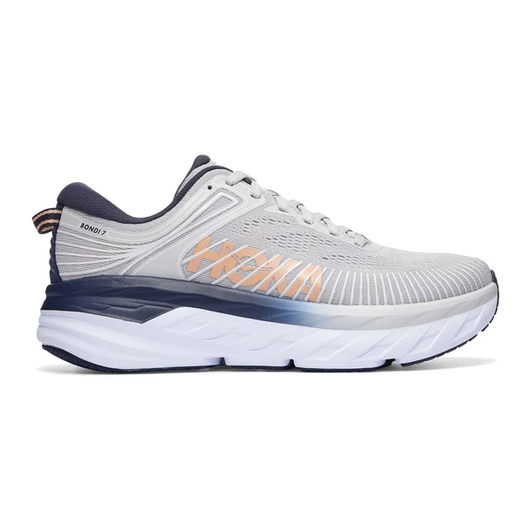 Hoka One One Bondi 7 Wide 7.5, Lunar Rock/Black Iris LRBI (Women's)