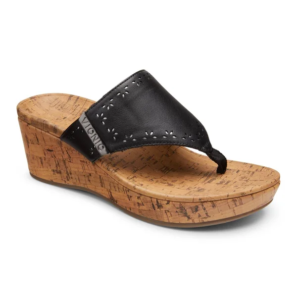 Vionic Anitra Platform Sandal Black, 9, M