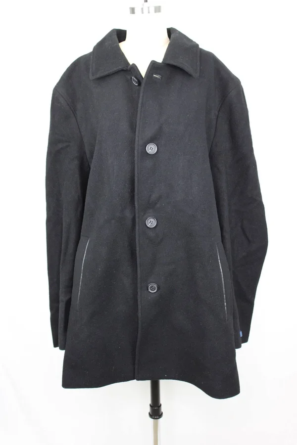 Cole Haan Wool Cashmere Topper Coat - x Large, Black