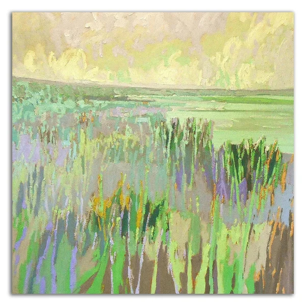 18x22 x 18x22 Lake Shore III by Jane Schmidt Print on Canvas