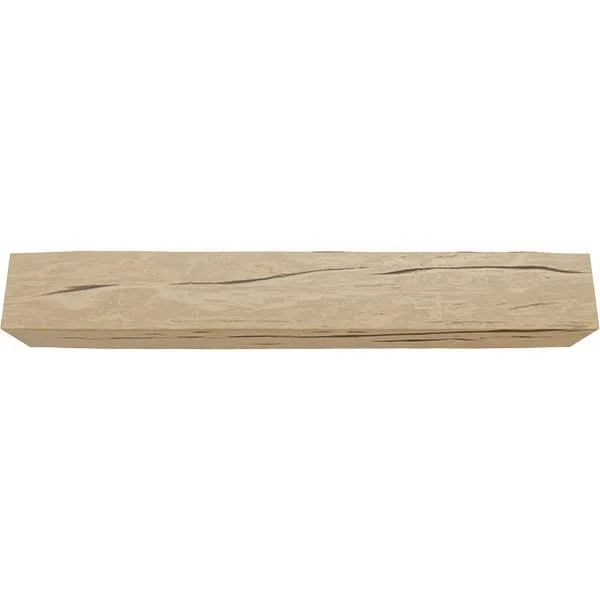 Ekena Millwork MANURW08X10X48PP 8x22H x 10x22D x 48x22W Riverwood Faux Wood Fireplace Mantel - Natural Pine