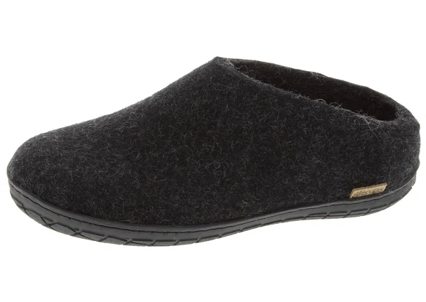 Glerups BR-02-02: Wool Rubber Charcoal/Black Rubber Slip-On (42)