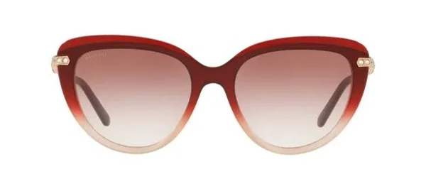 Bvlgari BV8211B Cat Eye Sunglasses, 55-18-140, 54628D-RED Gradient Beige