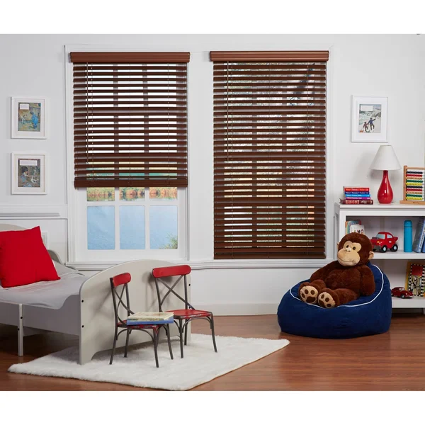 Copper Grove Yerevan 48-Inch Dark Oak Cordless Faux Wood Blind - 40 x 48