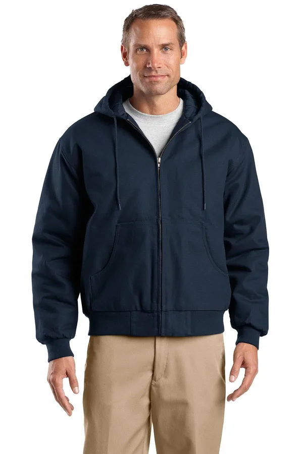 Cornerstone J763H Duck Cloth Hooded Work Jacket - Navy - 3XL