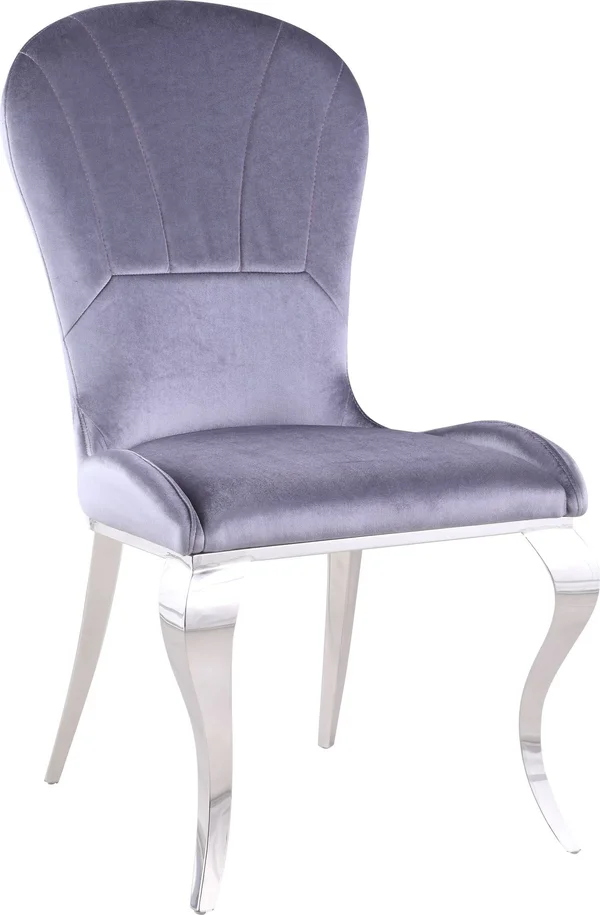 Chintaly Imports Erin Stainless Steel Round Back Cabriolet Side Chair