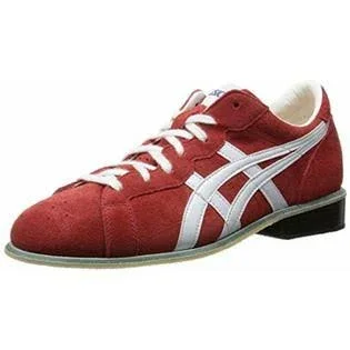 Asics Weight Lifting Shoes 727 Red White Leather US6.5(25cm) F/S w/Tracking#New