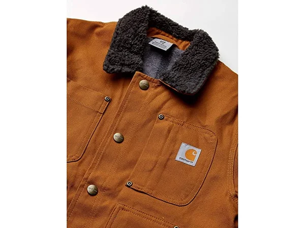Carhartt Boys& Fleece-Lined Chore Coat - Carhartt Brown