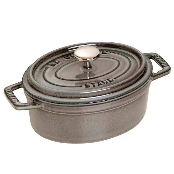 Staub Oval Cocotte 5 7/8 inch Graphite Grey