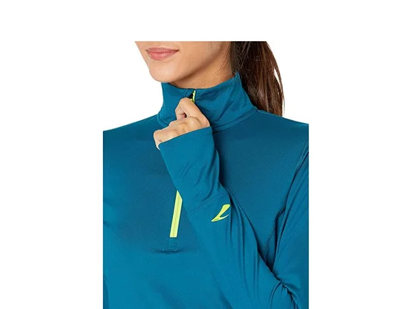 Brooks Dash 1/2 Zip Xs - Deep Sea/Lime (Women's)
