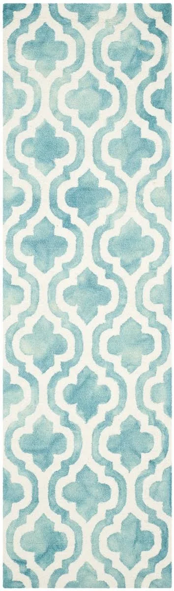 Safavieh Dip Dye DDY537D Turquoise, Ivory Rug 2&3x22 x 8& Runner