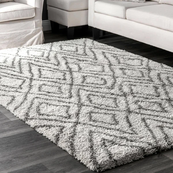 nuLOOM Willette Diamond Shaggy Area Rug, Size: 9& x 12&