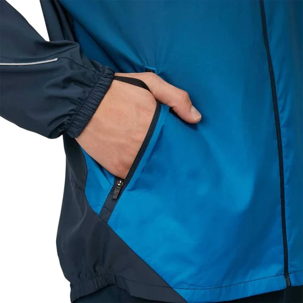 Asics Lite Show Jacket Light Blue Dark Blue - M