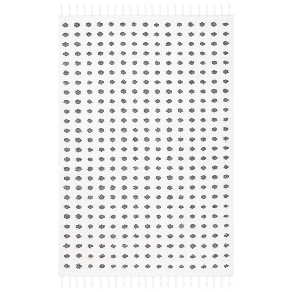 Safavieh Moroccan Tassel Shag Rug Collection MTS690A - Ivory, Grey - 4' x 6'