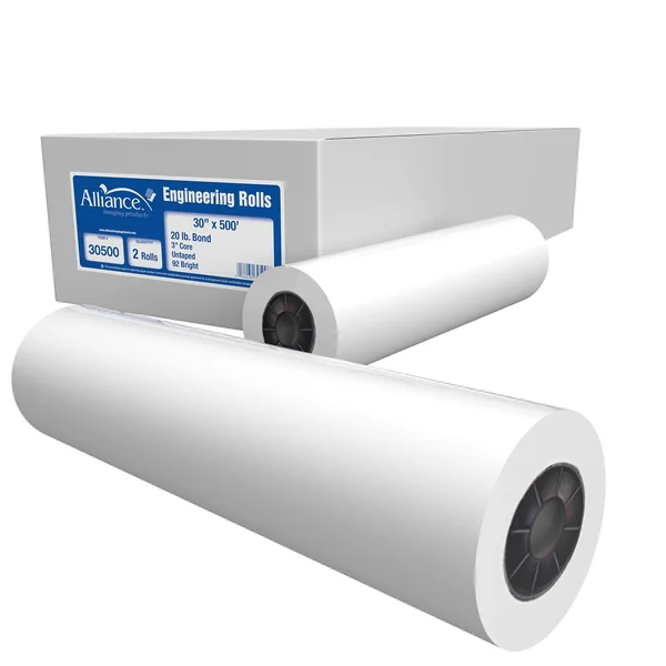 Alliance 30x22 x 500& Bond Engineering Rolls 20 lb, 92 Bright (2 Rolls)