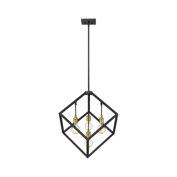 Z-Lite-478P24-BRZ-OBR-Vertical - 4 Light Pendant Bronze/Olde Brass