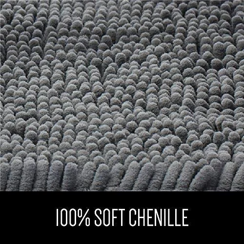 Gorilla Grip Original Luxury Chenille Bathroom Rug Mat - 60x24, Extra Soft and Absorbent Shaggy Rugs, Machine Washable, Quick Dry