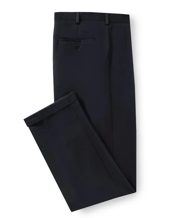 Roundtree Yorke Travel Smart Non-Iron Pleated Ultimate Comfort Microfiber Dress Pants - Mens, 42 34, Navy - Dillard&s Exclusive