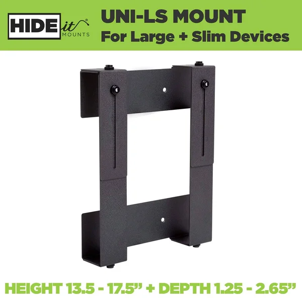 HIDEit Mounts Adjustable Wall Mount for Slim - Large Device (Black) HIDEit Uni-LS