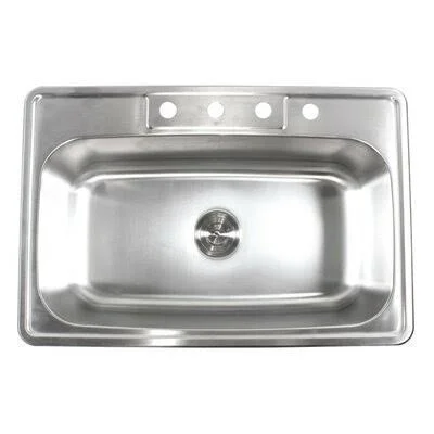 eModern Decor SSK-RP119 33x22 L x 22x22 W Single Bowl Kitchen Sink