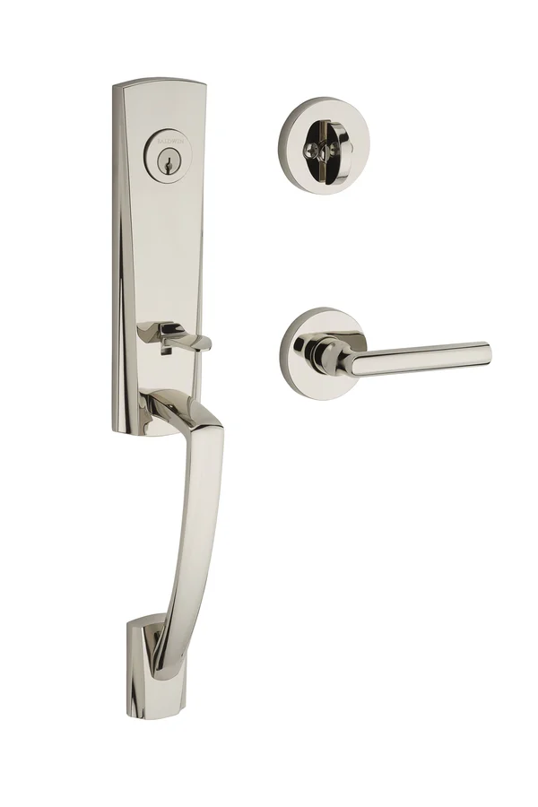 Baldwin Reserve Miami Tube Lever Door Handleset, Polished Nickel