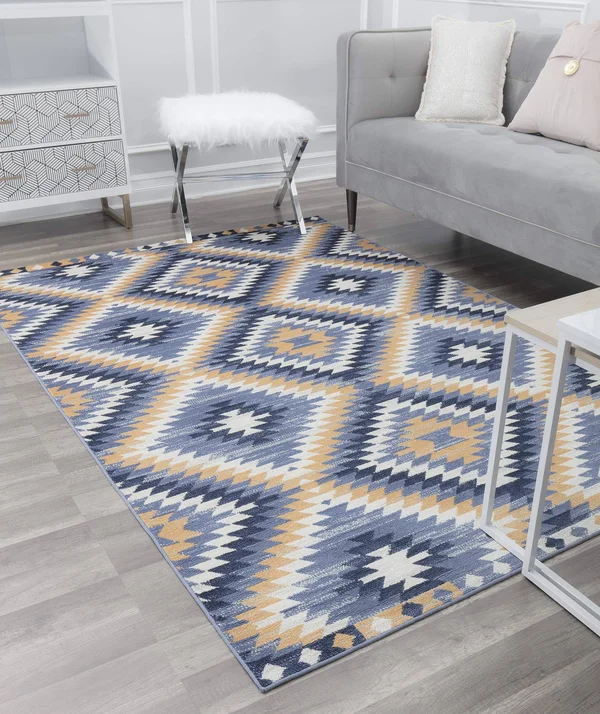CosmoLiving by Cosmopolitan Bodrum Kilim Denim 8 ft. x 10 ft. Area Rug - Blue