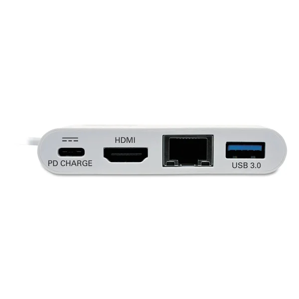 Tripp Lite USB C to HDMI Multiport Video Adapter Converter with USB-A Hub, USB-C PD Charging, Gigabit Ethernet Port, Thunderbolt