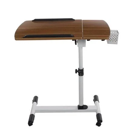 Angle & Height Adjustable Rolling Laptop Desk - Mobile Desk Cart, Overbed Table w/Lockable Casters 33.5 inch x 26.8 inch x 15
