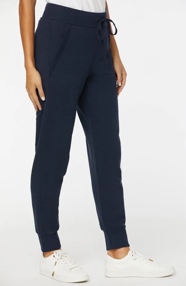 Nydj Forever Comfort Drawstring French Terry Jogger Pants - Size 0X, Oxford Navy