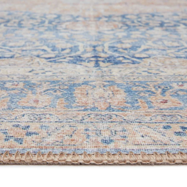 Alexander Home Victoria Shabby Chic Printed Vintage Area Rug - 7&-6x22 x 9&-6x22 - Blue - Tangerine
