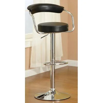 Mcgruder Adjustable Height Swivel Bar Stool Orren Ellis Color: Black