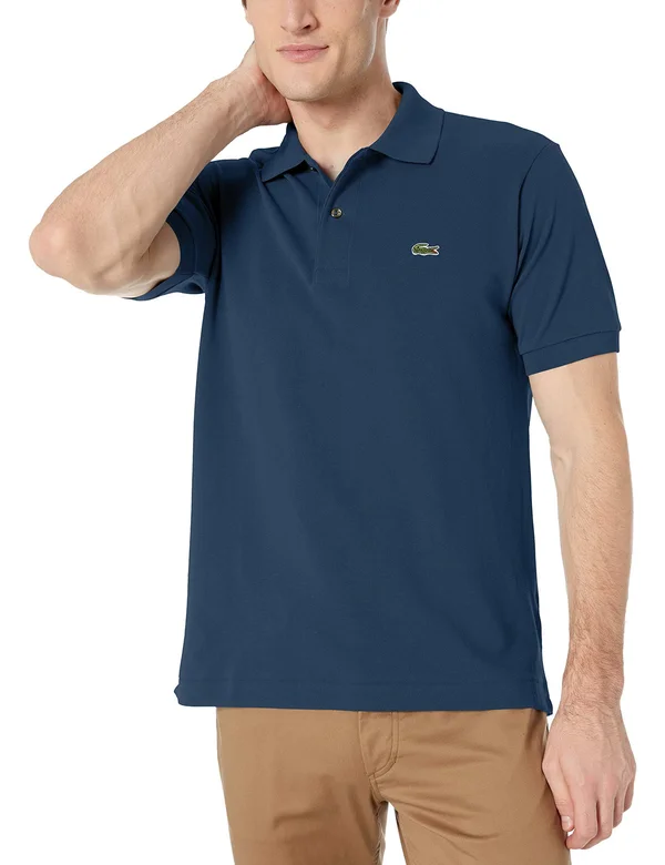 Lacoste Men Navy Blue Classic Fit Polo Shirt - L
