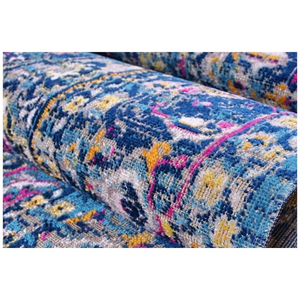 Ladole Rugs Timeless Collection Rowen Beautiful Blue Traditional Indoor Outdoor Area Rug Carpet, 7x10 (6'5 inch x 9'5 inch, 200