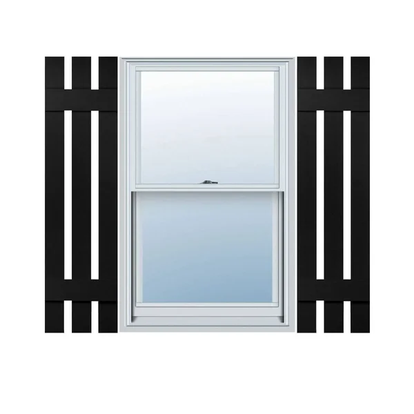 12 in. W x 51 in. H Builders Edge, Standard Three Board Spaced, Board-n-Batten Shutters, Includes Matching Installation Spikes