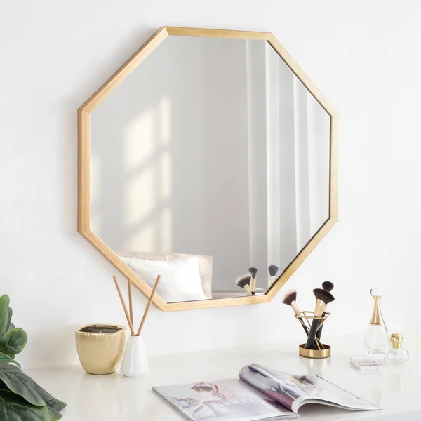 Kate and Laurel Laverty 28-in L x 28-in W Octagon Silver Framed Wall Mirror - 218781