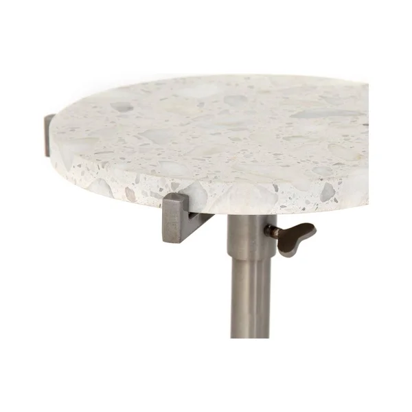 Four Hands Raisa Terrazzo Accent Table, Antique Pewter