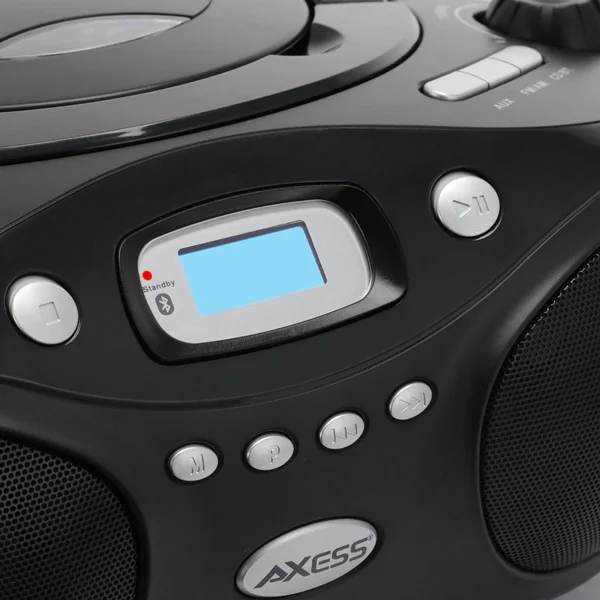 Axess Portable Thunder Blast CD Bluetooth Boombox Black - 14.50 x 10.00 x 6.00