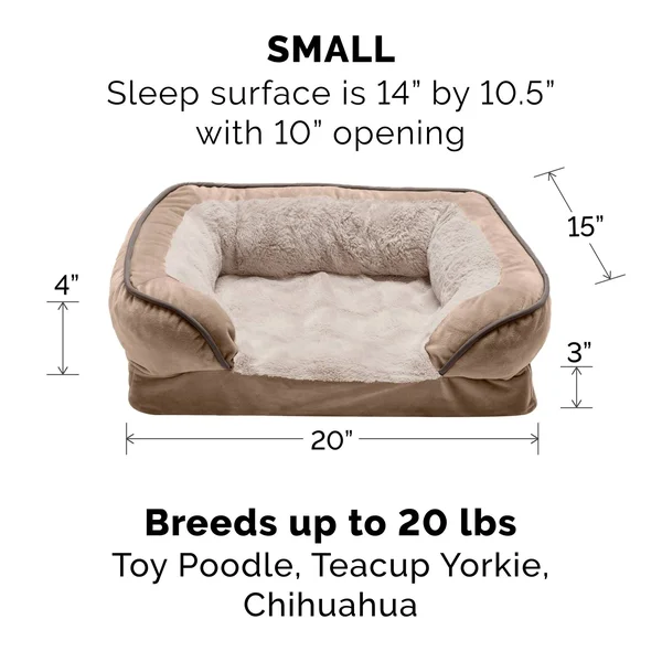 FurHaven Velvet Waves Perfect Comfort Orthopedic Sofa Dog Bed - Jumbo, Granite Gray