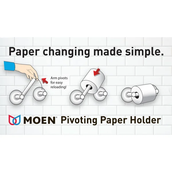 Moen YB0808BN ARRIS Pivoting Toilet Paper Holder, Brushed Nickel