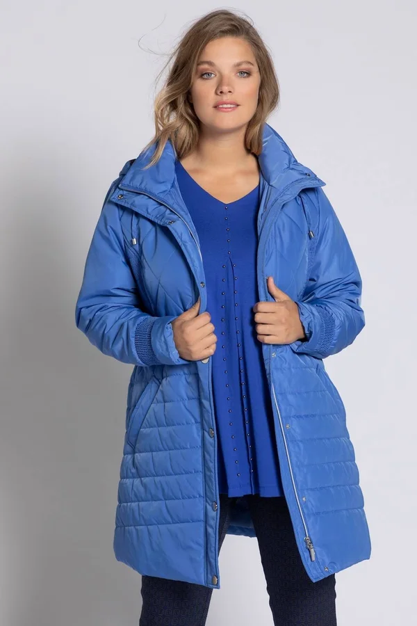 Plus Size Jacket - Woman, Blue, Size: 12/14, Polyester, Ulla Popken