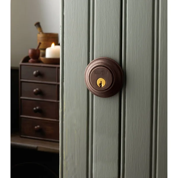 Baldwin 8232056 Lifetime Satin Nickel Traditional Style Double Cylinder Deadbolt