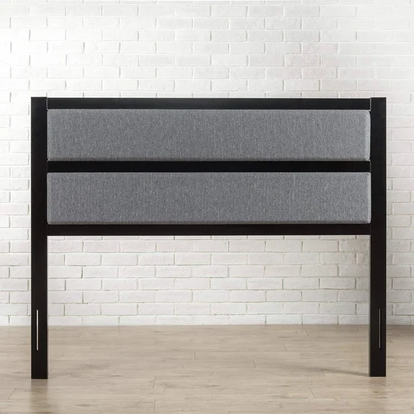 Zinus Modern Studio Upholstered Metal Headboard - Twin Upholstered Grey