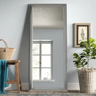 Wade Logan Industrial Modern & Contemporary Wall Mirror Size: 36x22 H x 32x22 W - Finish: Brushed Nickel