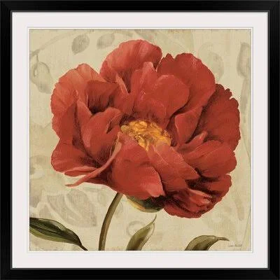 &Floral Romance II C& by Lisa Audit Painting Print Great Big Canvas Size: 20x22 H x 20x22 W x 1x22 D, Format: Black Framed